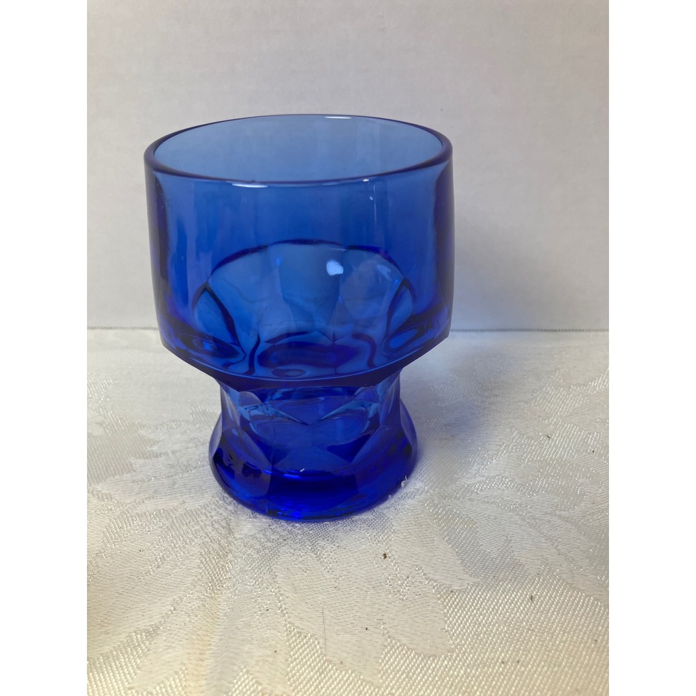 Cobalt Blue Glass Vintage Shot Glass Liquor Wine Heavy‎ Base Small Cup